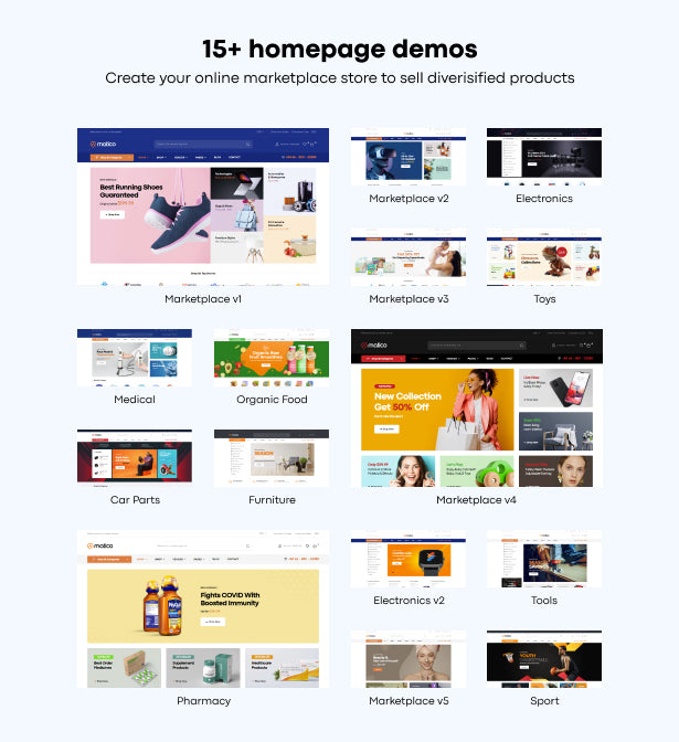 15+ homepage demos
