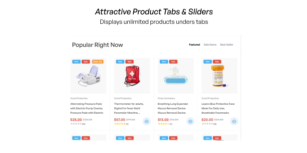 Attractive Product Tabs & Sliders