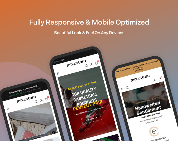 Fully responsive and mobile optimized