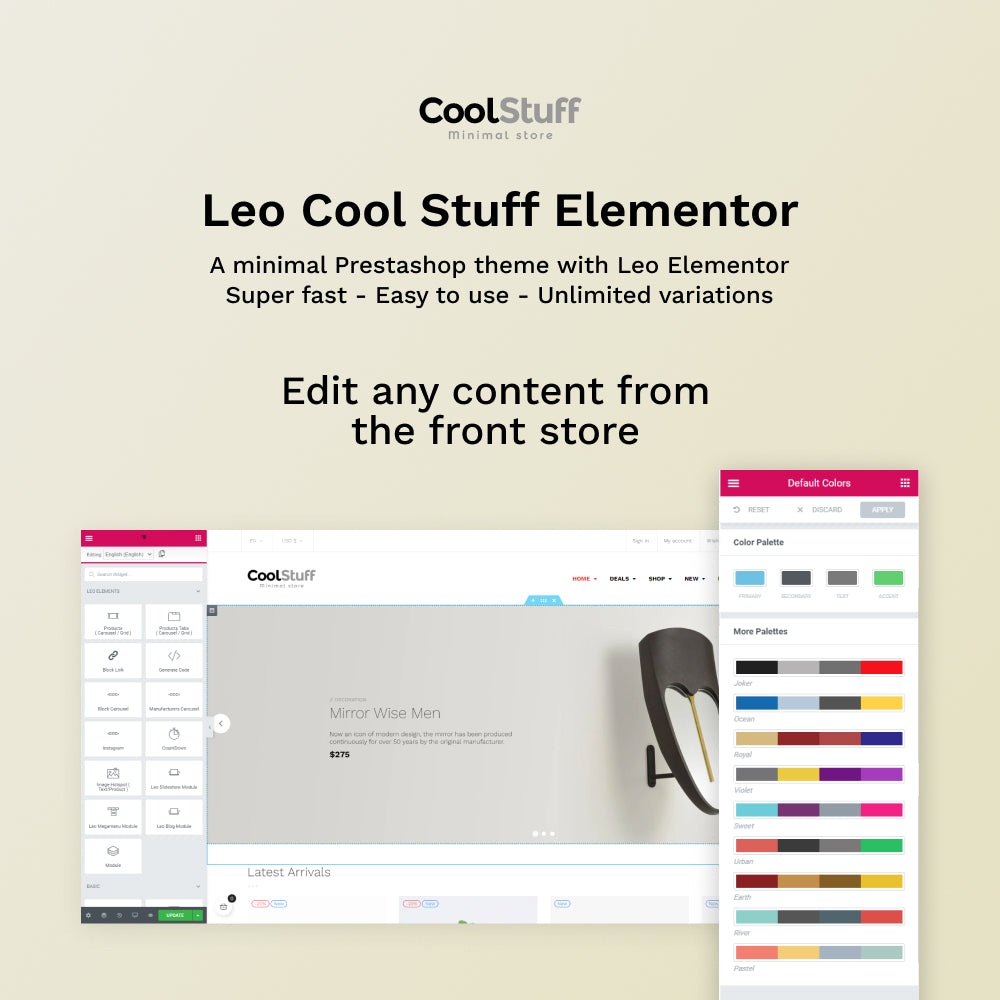 Leo Cool Stuff Elementor - Minimal Home Decor Prestashop 1.7 Them