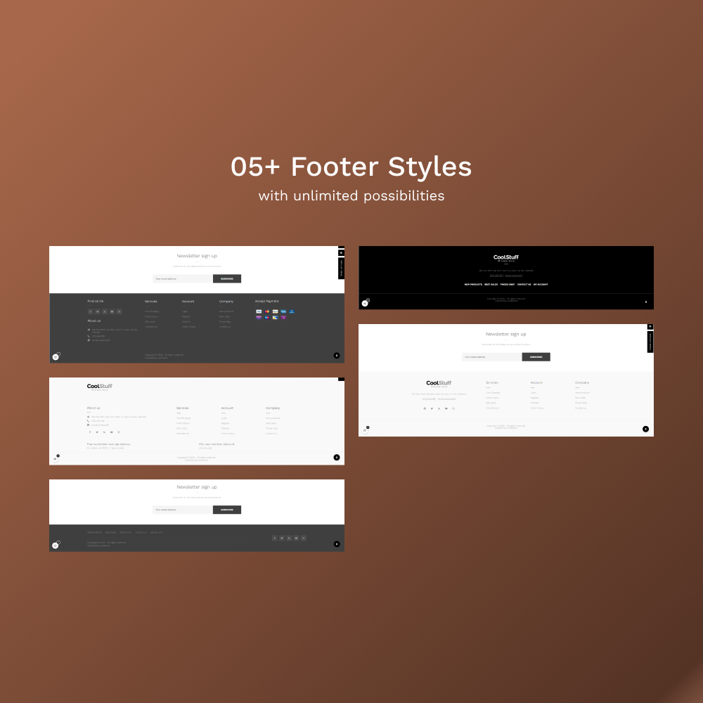  Mulitple Footer Layouts