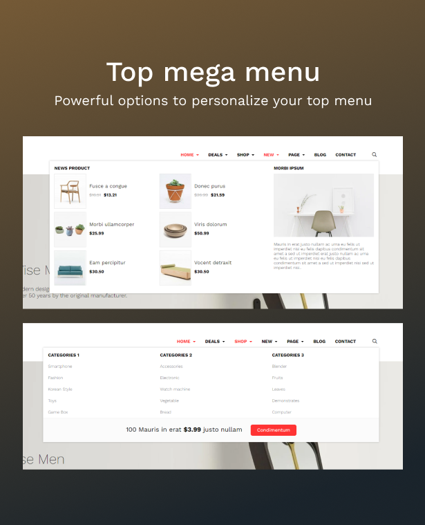 Customizable & Advanced Mega menu