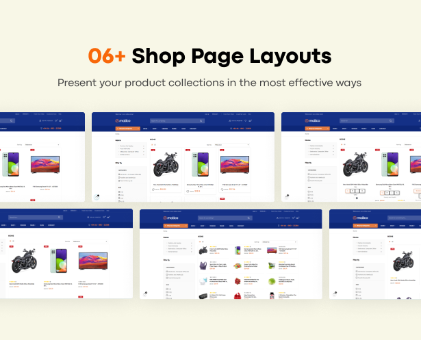Multiple Shop Page Layouts