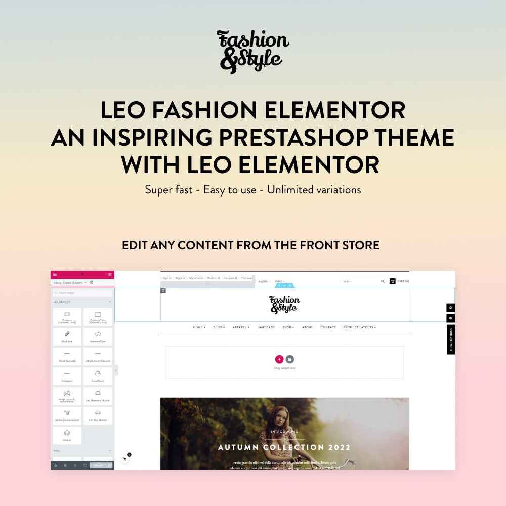 Leo Fashion Elementor - Clothing & Accessories Prestashop 1.7 Theme