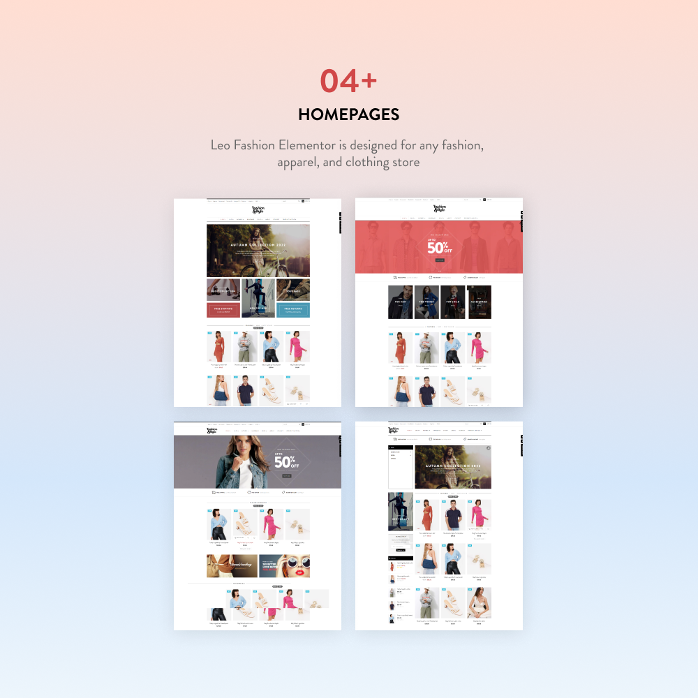 04+ Homepages for Fashion & Apparel Stores