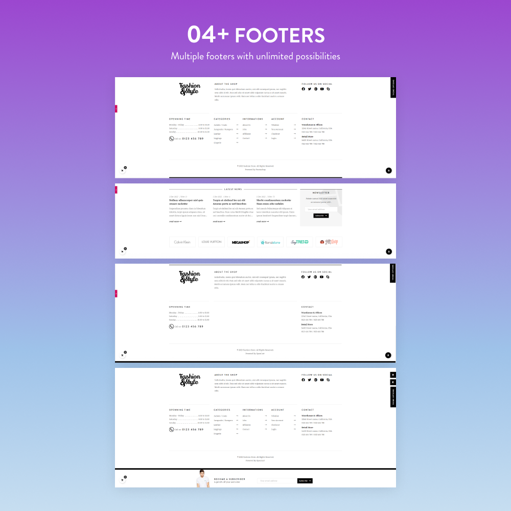  Multiple Footer Layouts