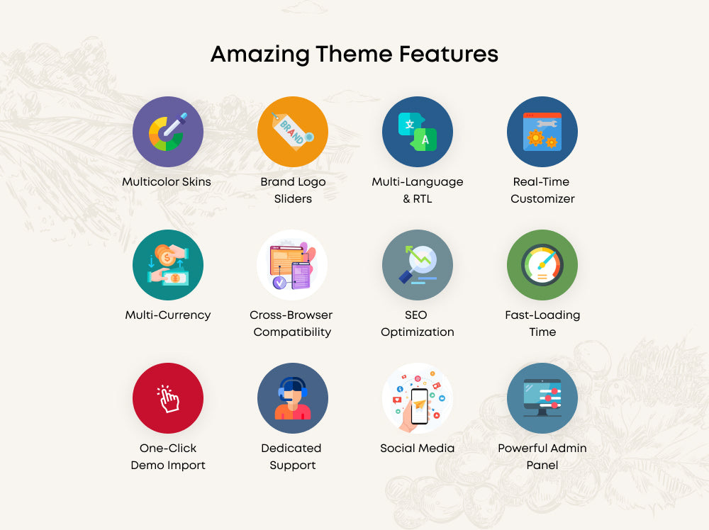 Amazing theme features