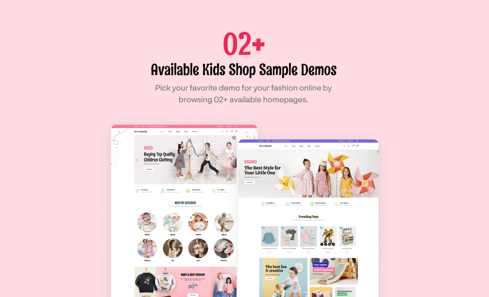  02+ Available Kids Shop Sample Demos