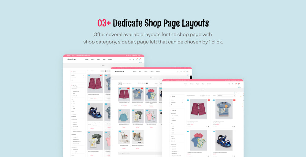 03+ Dedicate Shop Page Layouts