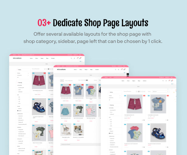 03+ Dedicate Shop Page Layouts