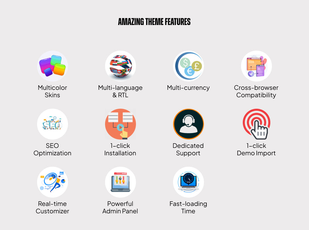 Amazing theme features