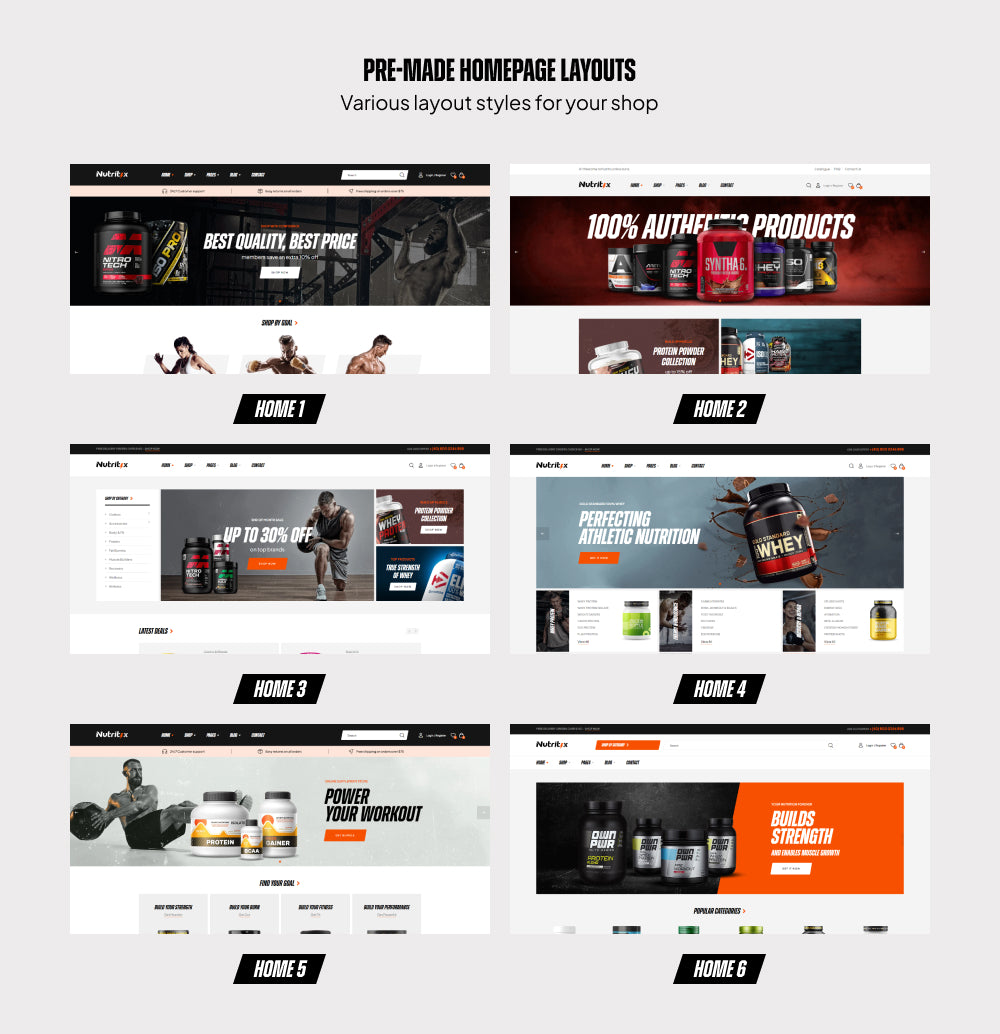 06+ unique homepage layouts for sports, gym, and fitness website