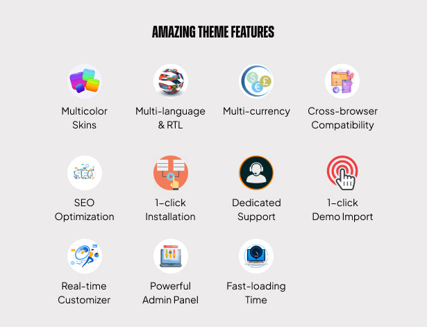 Amazing theme features