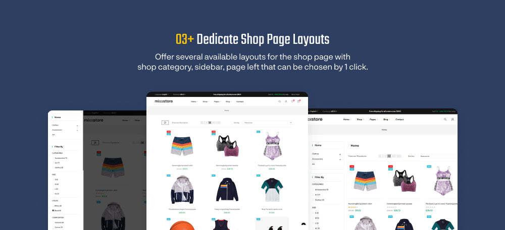 03+ Dedicate Shop Page Layouts