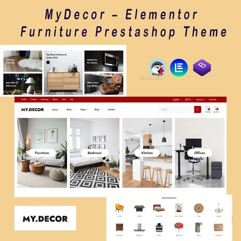 MyDecor – Elementor Furniture Prestashop Theme