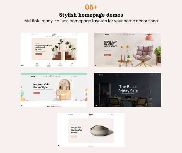 05+ stunning homepage demos for home decor store