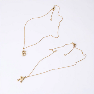 18K Gold Initial Necklace 