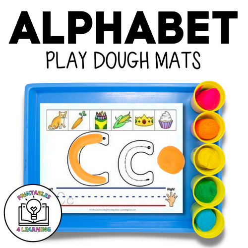 Letter V Alphabet Playdough Mats and Cards