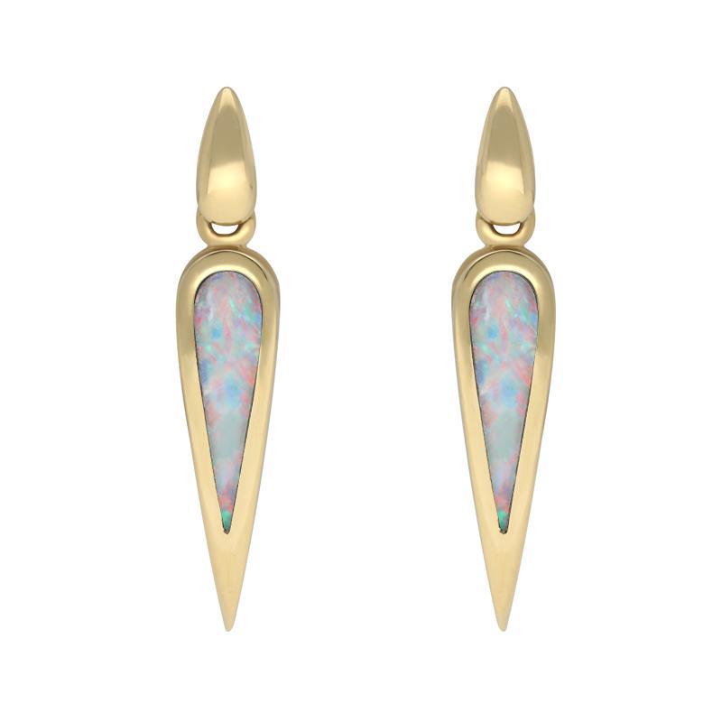18ct Yellow Gold Opal Toscana Pear Drop Earrings