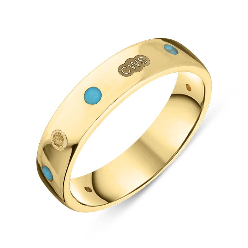 18ct Yellow Gold Turquoise King’s Coronation Hallmark 5mm Ring
