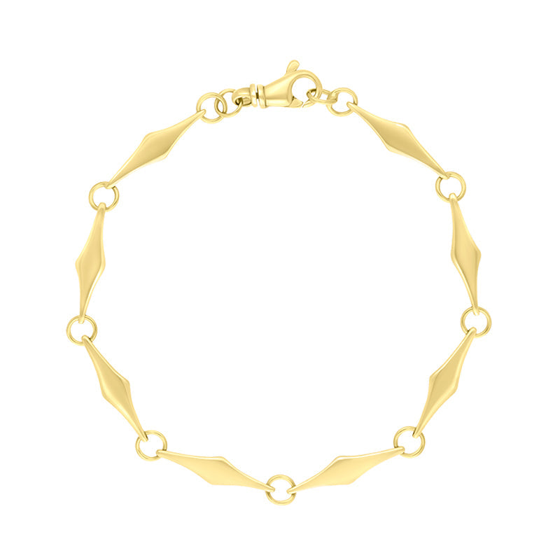 18ct Yellow Gold Rhombus Handmade Bracelet