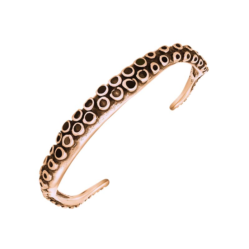 9ct Rose Gold Whitby Jet Tentacle Bangle