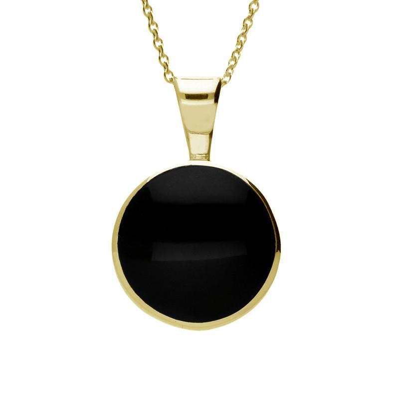 9ct Yellow Gold Whitby Jet Heritage Round Necklace