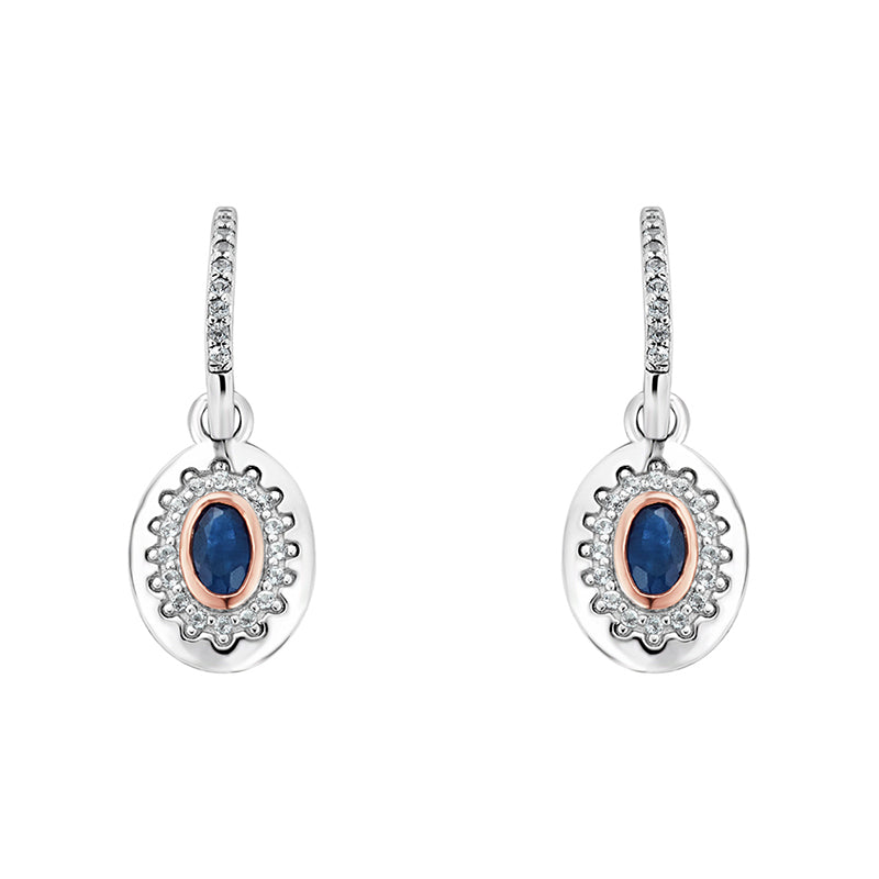 Clogau Princess Diana Sterling Silver Sapphire Drop Earrings