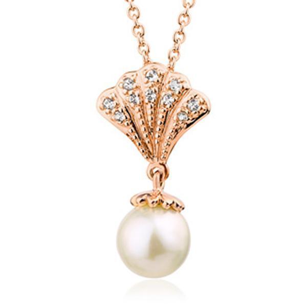 Clogau Windsor Rose Gold White Topaz Pearl Necklace D