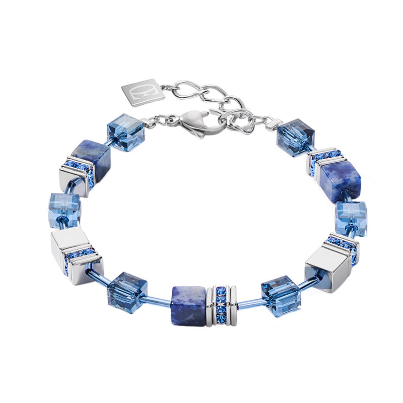Coeur De Lion GeoCUBE Sodalite Hematite Blue Bracelet