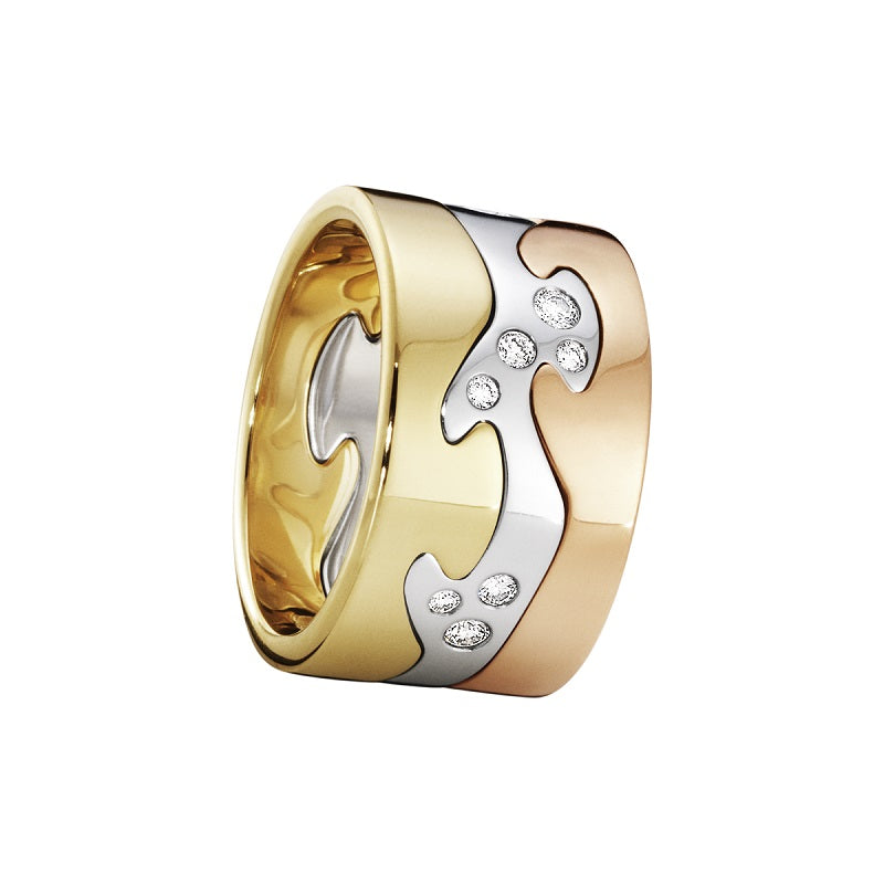 Georg Jensen Fusion 18ct Gold Diamond Three Piece Ring