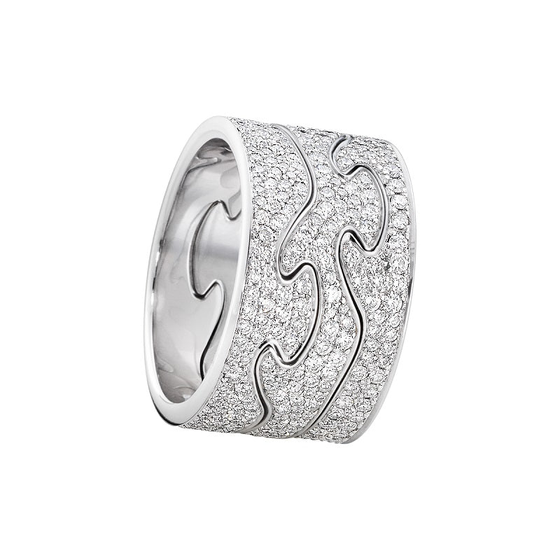 Georg Jensen Fusion 18ct White Gold Diamond Three Piece Ring