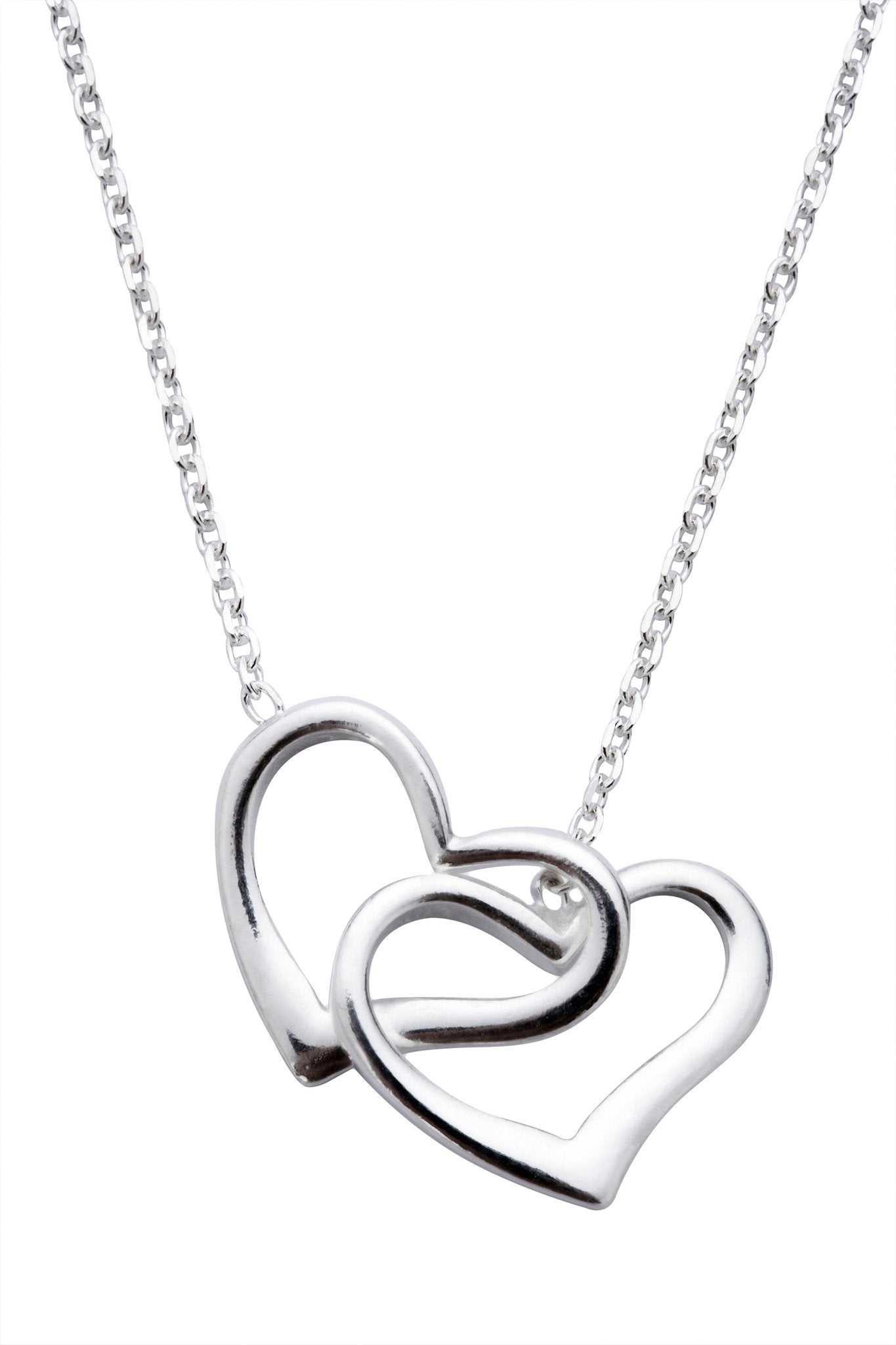 Sterling Silver Linked Heart Necklace