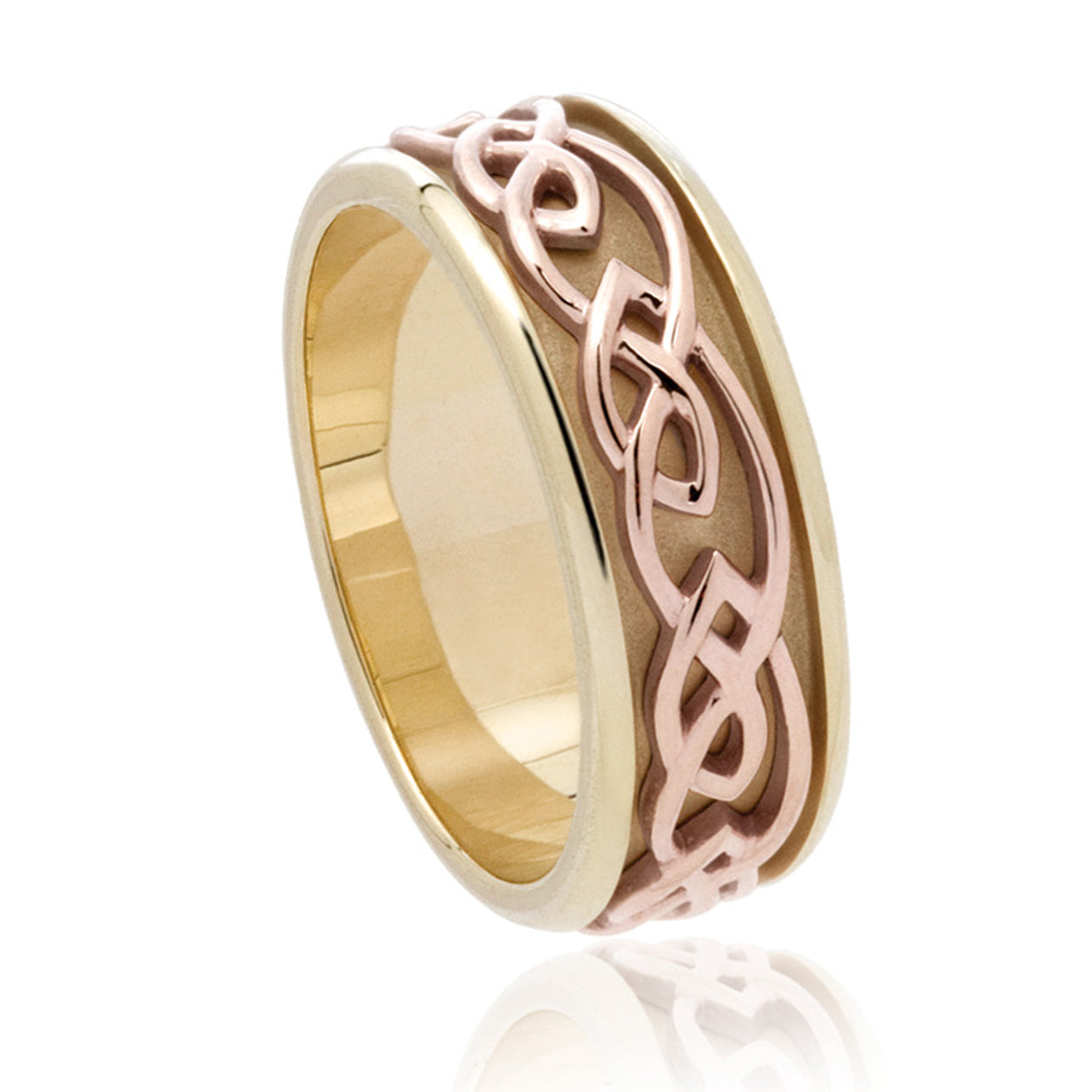 Clogau Annwyl 9ct Yellow Gold Rose Gold Celtic Weave Wide Ring