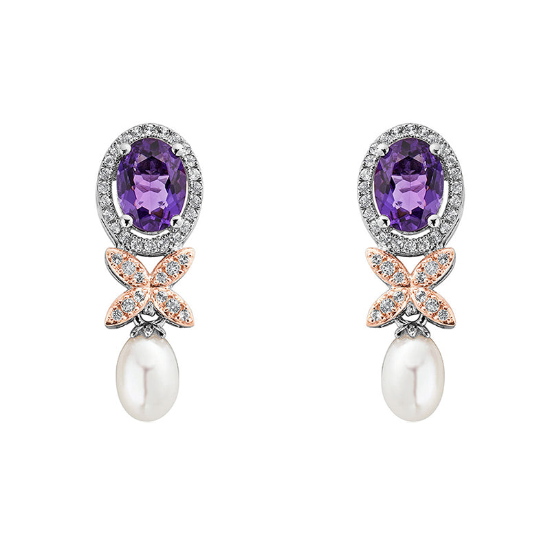 Clogau Queens Jubilee Superbloom Amethyst Earrings D