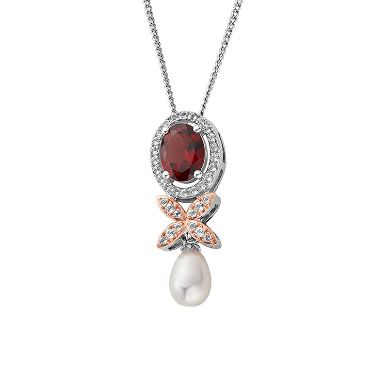 Clogau Queens Jubilee Superbloom Garnet Pendant D