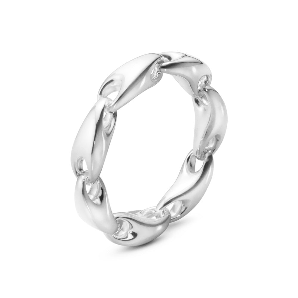 Georg Jensen Reflect Sterling Silver Chain Links Ring