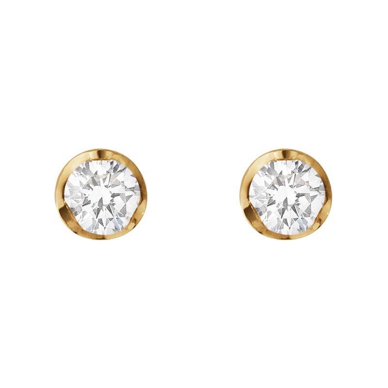 Georg Jensen Signature 18ct Yellow Gold 0.20ct Diamond Stud Earring Pair