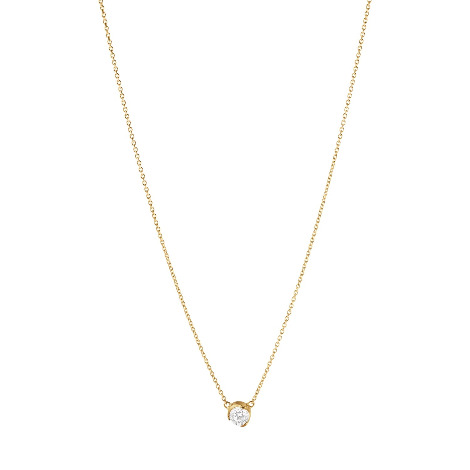 Georg Jensen Signature 18ct Yellow Gold 0.20ct Diamond Solitaire Pendant