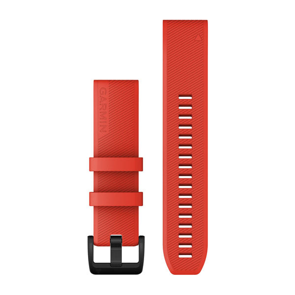 Garmin Watch Band QuickFit 22 Laser Red With Black Stainless Steel Hardware