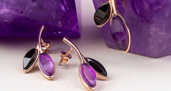 rose-gold-vermeil-whitby-jet-amethyst-leaf-drop-two-piece-set