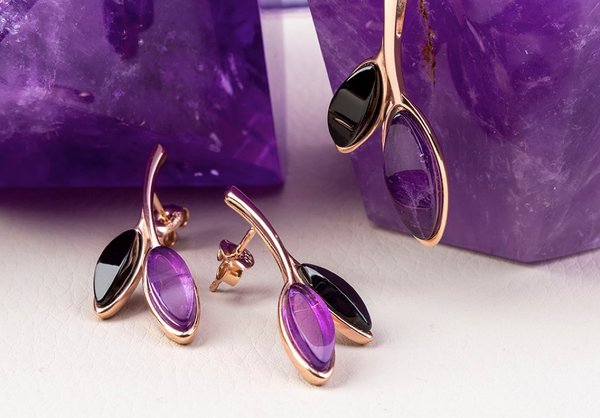 rose-gold-vermeil-whitby-jet-amethyst-leaf-drop-two-piece-set