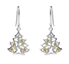 sterling-silver-yellow-gold-plated-christmas-tree-hook-earrings