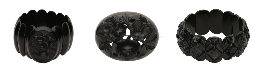 whitby-jet-antique-brooch-bracelet