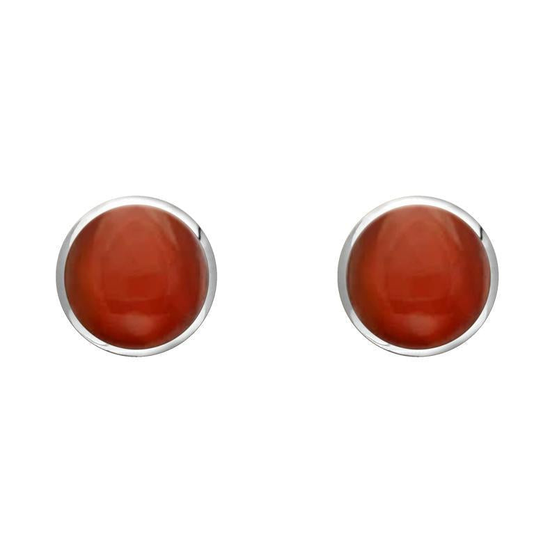 Sterling Silver Carnelian 5mm Classic Small Round Stud Earrings