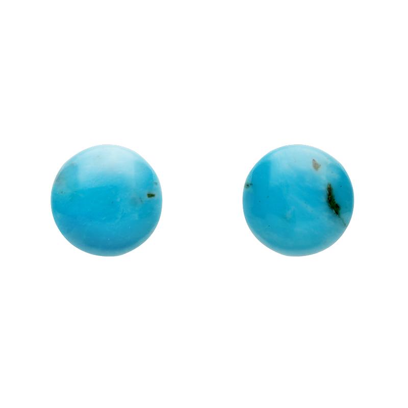 Yellow Gold Turquoise 5mm Ball Stud Earrings