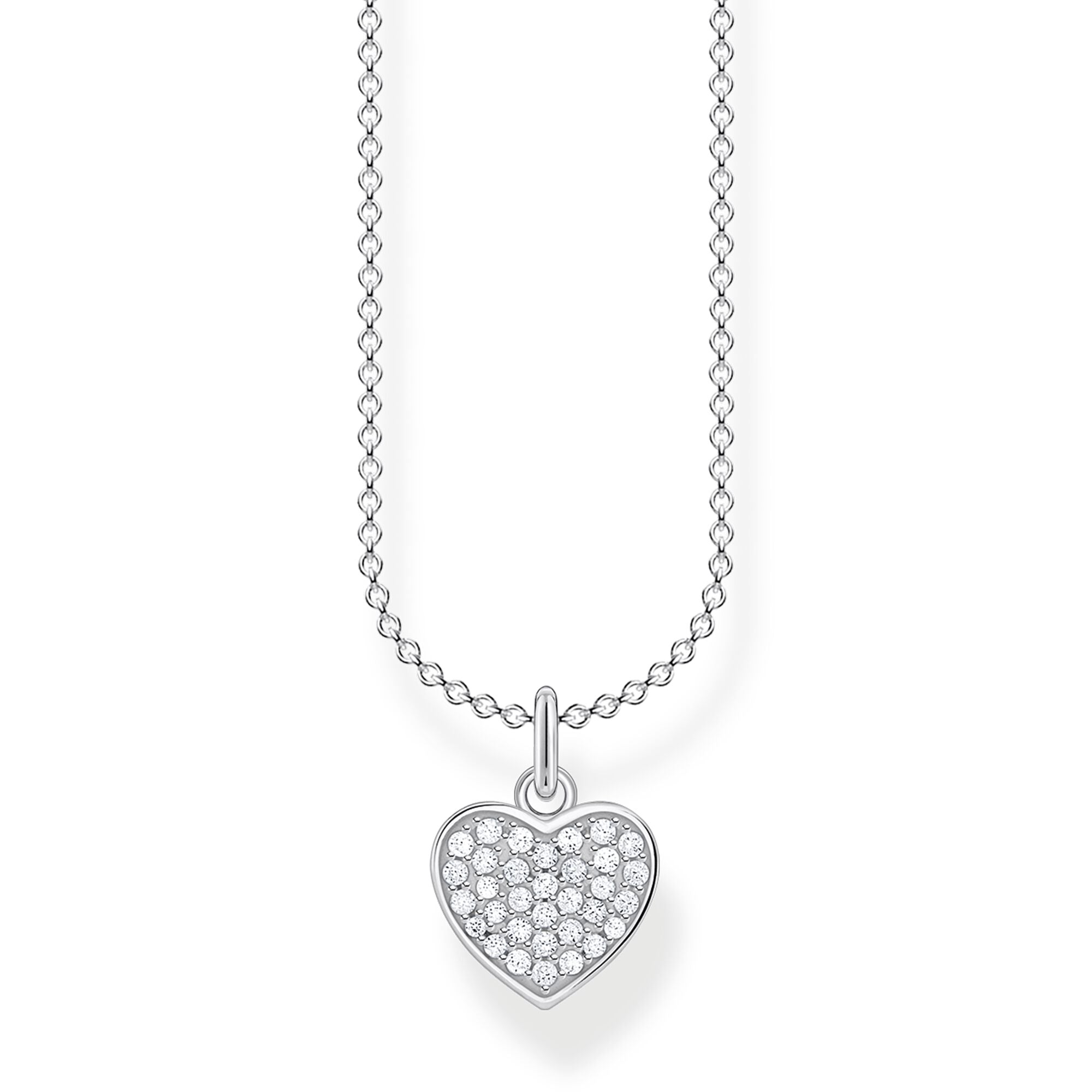Thomas Sabo Charm Club Sterling Silver Heart Pave Necklace