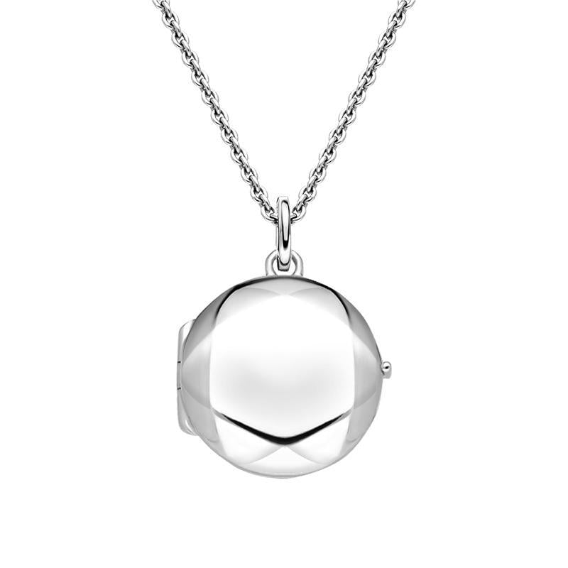 Sterling Silver Small Round Faceted Edge Keepsake Locket