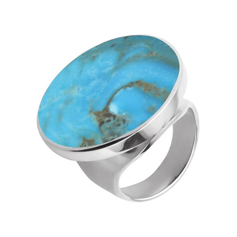 Sterling Silver Turquoise Medium Round Stone Ring