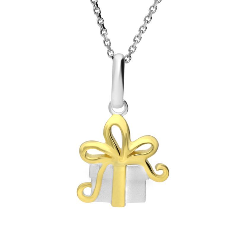 Yellow Gold Sterling Silver Plated Present Necklace